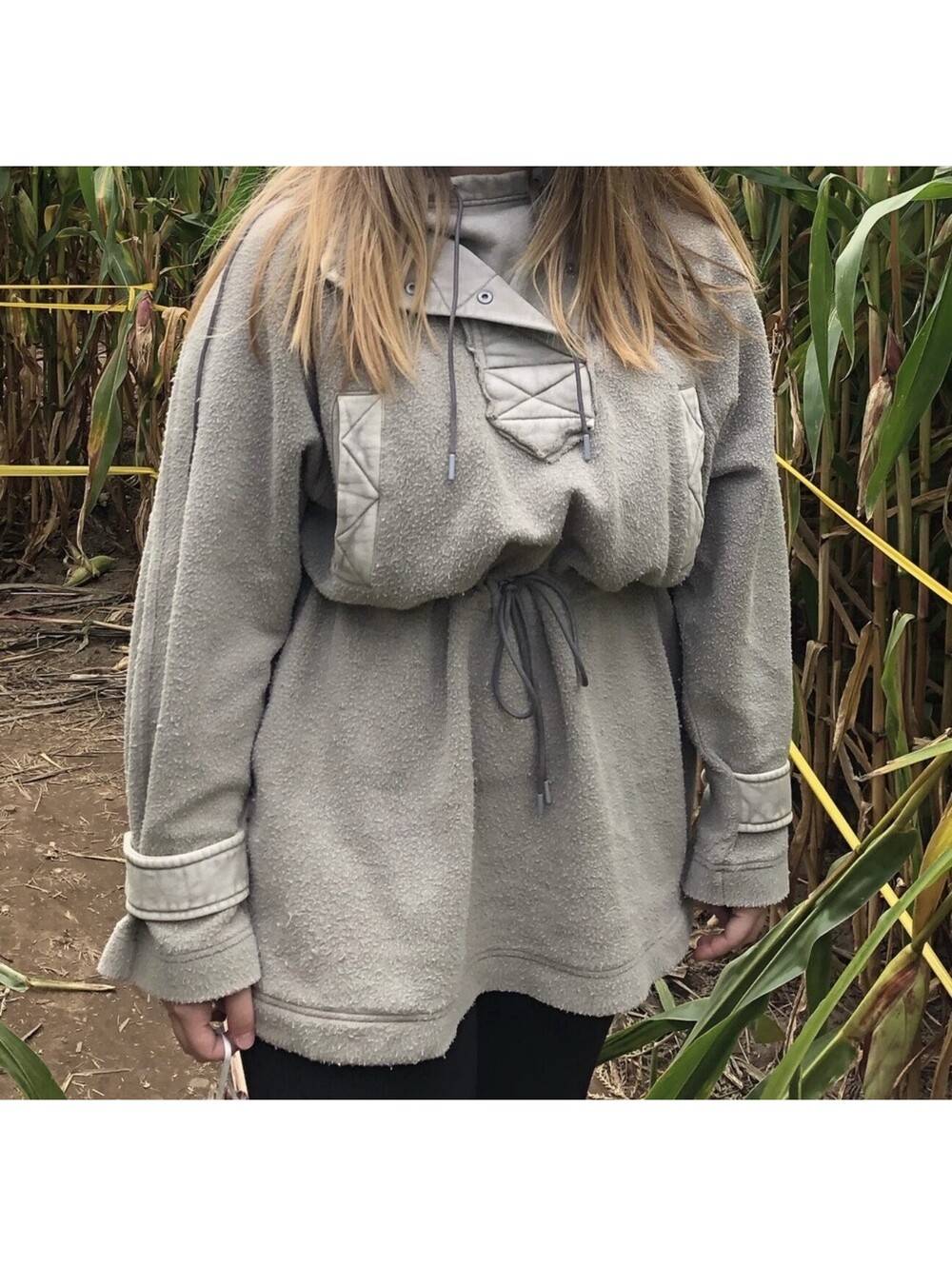 Free People x We The Free Sadie Surplus Slouchy Longline Knit Jacket Size Small